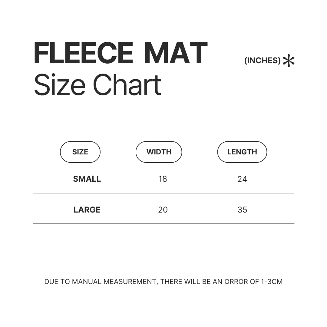 Fleece Mat Size Chart - Gintama Merch